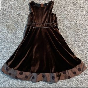Beautiful girls formal brown velour dress